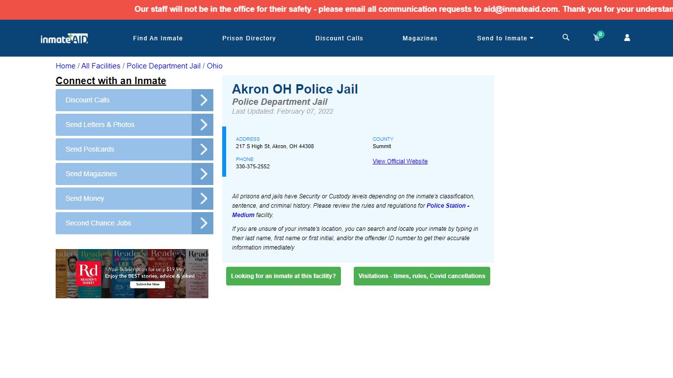 Akron OH Police Jail & Inmate Search - Akron, OH
